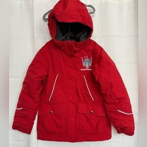 Lands' End Kids Red and Gray Fleece Jacket Squall